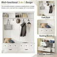 thumbnail image 5 of MAYEERTY 3-in-1 Hall Tree: Coat Rack, Lift Top Bench, 5 Hooks, 4 Drawers, White, 59"W x 74"H, 5 of 21
