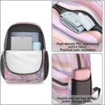 thumbnail image 4 of 17 Inch Lightweight Backpack,PVC Waterproof Oxford Fabric, Ergonomically Designed, with Large Capacity, Aqua Blue Watercolor, 4 of 5