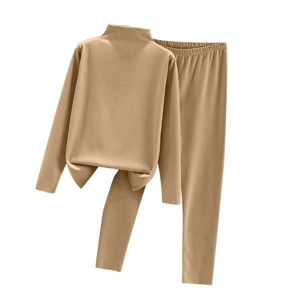 FAIWAD Women's Thermal Underwear Set Turtleneck Long Sleeve Top with Long Pants Stretch Comfy Underwear Set
