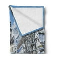 thumbnail image 2 of Winter Soft Flannel Fleece Throw Blanket, Panoramic View of Scenic Landscape in Bavaria Parish European Scenic Places, Cozy Plush for Indoor and Outdoor Use, 70" x 90", Blue Brown White, by Ambesonne, 2 of 5