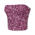 thumbnail image 4 of COM1950s Hauts Tube pour Femmes, Hauts de Yoga pour Femmes, Haut de Sport à Paillettes Imprimé, Design Enveloppé, Hauts à Paillettes pour Femmes, Hauts de Sport pour Femmes, 4 of 7