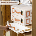 thumbnail image 4 of Foldable Bed Sheet Set Organizers and Storage - Large Size Linen Fabric with Window and Label, Under Bed Storage 3 Pack,3 * Bed Sheet Organizers,Cream White, 4 of 8