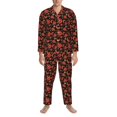thumbnail image 3 of Salouo Paisley 5 Print Button-Front Long Sleeve Pajama Set for Men, Soft 2Pjs Men's Long Sleeve Sleepwear-Small, 3 of 7