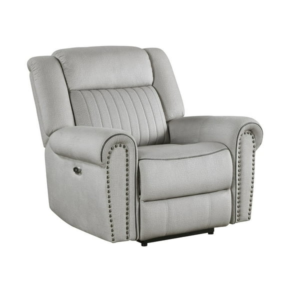 Lexicon Brennen Microfiber Upholstery Reclining Chair in Mist Color