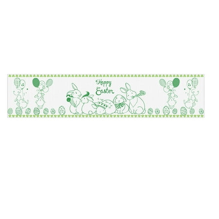 

Table Runners 72 Inches Long Living Room Table Bunny Table Fall Table Decorations for Baby Girl Shower Easter Table Flag Linen Double Proof Tablecloth Bunny Holiday Decoration Cloth Easter Party