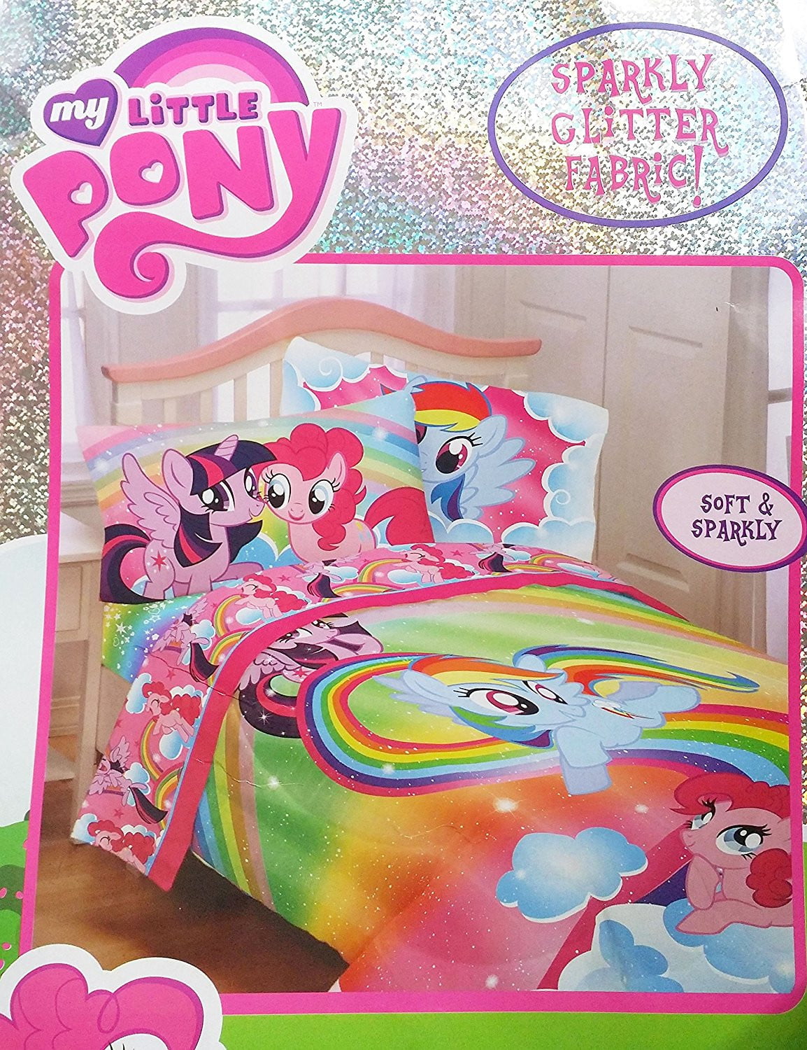 My Little Pony Twin Sized 4 Piece Bedding Set - Comforter and Sheet Set ...