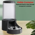 thumbnail image 6 of Automatic Cat Feeder, 3.8L Large Gravity Cat Food Dispenser with Detachable Top Lid, Visible Bottle and Stainless Steel Bowl for Pets (Full Black), 6 of 8