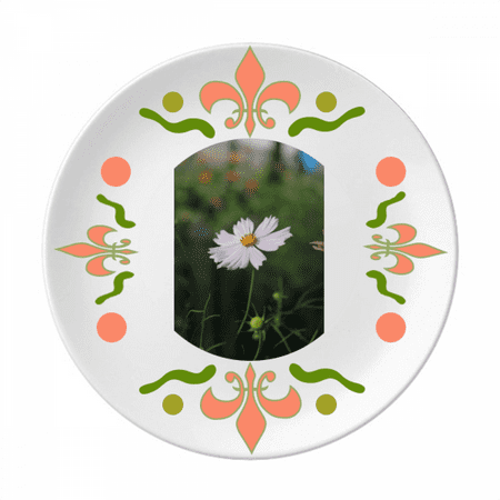 

White Cosmos Art Deco Fashion Flower Ceramics Plate Tableware Dinner Dish