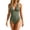 Army Green #093, variant on Womens One Piece Swimsuit Halter Deep V Neck Tummy Control Gradient Bathing Suit Slimming Open Back Monokini Swimwear for Beach Pool Vacation, M