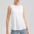 thumbnail image 2 of Jewelreauty Women Casual Yoga Tank Tops Summer Crew Neck Sleeveless Workout Gym Blouses Solid Athletic Tee (L, White), 2 of 5