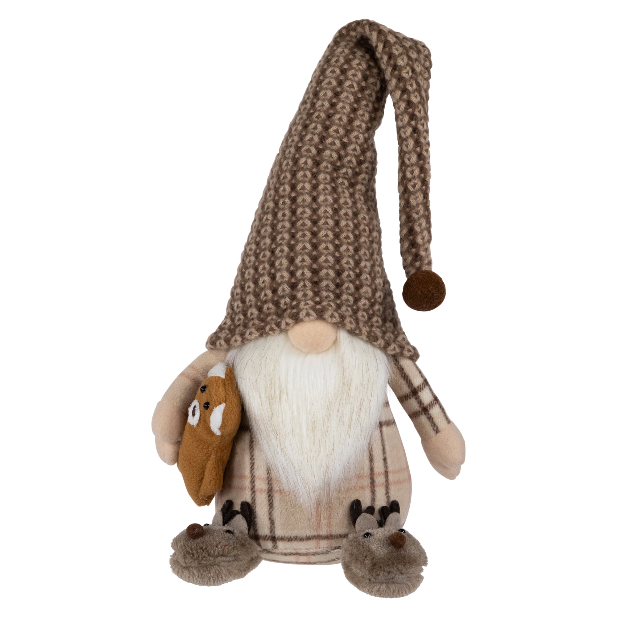 Sitting Gnome with Teddy Bear Christmas Figure - 14"