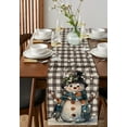 thumbnail image 4 of Ldtrchee Christmas Snowman Table Runner 108 Inches, Black and White Checkered Winter Snowflake Bed Runner Dresser Scarves Tabletop for Indoor Outdoor Parties/Ceremony/Banquet, 13"x 108", 4 of 8
