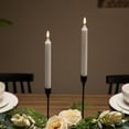 thumbnail image 4 of Northlight LED Flickering Flameless Taper Church-Top Christmas Candles - 9.75" - White - Set of 2, 4 of 10