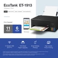 thumbnail image 5 of Epson EcoTank ET-1913 Wireless Color Supertank Printer with up to 3 Years of Ink, Refillable Tanks, Perfect for Home, 11 PPM, 100-Sheet Paper Tray – Black, 5 of 7