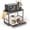 Black, variant on 2-Tier Microwave Rack - Height Adjustable & Extendable Kitchen Shelf with Drawer - Carbon Steel - Includes Hooks & Reinforcement Suction Cups - Easy Assembly (Black)