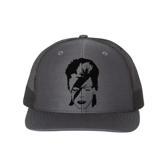 Ziggy Stardust Hat, Bowie, David Bowie Hat, 90's Punk Rock, Trucker Hat, Snapback, David Bowie Apparel, Bowie Hat, 10 Colors!, Black Text, Charcoal/Black