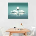 thumbnail image 2 of Chilfamy Canvas Wall Art Picture 20x16in for Living Room Bedroom Fall Decor Two Swan Hearts 20x16in, 2 of 3