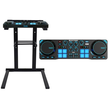 Hercules DJControl Compact USB 2-Deck DJ Controller Mixer+Stand+Shelf+Carry Bag