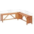 thumbnail image 2 of vidaXL Patio Corner Bench with Planter 46"x46"x15.7" Solid Acacia Wood, 2 of 8