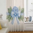 thumbnail image 6 of Hydrangea Flower Sheer Curtains 63 Inches Long, Pastoral Blue Bow Floral Spring Lraf Light Filering Curtains, Breathable Simi Curtain Privacy Drapes for Living Room Bedroom Window Treatment, 6 of 9