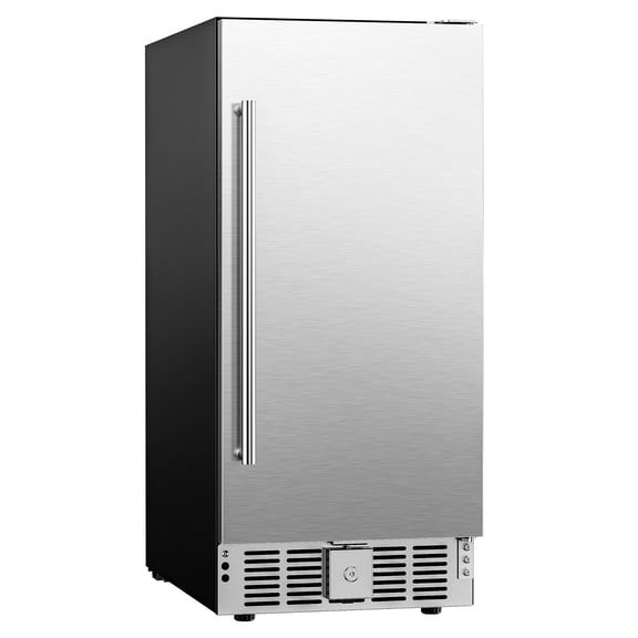 Simzlife 3.2 cu.ft Built-in Beverage Refrigerator,130 Cans Cooler Fridge Under Counter in Silver Stainless Steel, Auto LED Lights