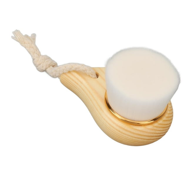 Pincel de Madera, Cepillo Facial de Hayas Manual de Cerdas de Fibra Manual de Colgantes Reutilizables de Tamamo Pequeño Para El Hogar