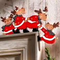 thumbnail image 1 of Decoración de marco de puerta de Navidad, Papá Noel, reno, ángel, letrero de esquina de puerta de Navidad, decoración para adorno de fiesta, regalo, rojo, cuatro ciervos, 1 of 4