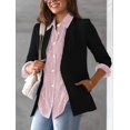 thumbnail image 3 of Camisa AISEW de manga larga con botones a rayas para mujer, color rojo, 3 of 6