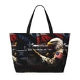 thumbnail image 2 of Honeii American Bald Eagle Warrior for Tote Bag with Adjustable Strap,Beach Bag, Waterproof Sandproof Beach Tote Bag, Large Capacity Foldable Beach Bags, 2 of 7