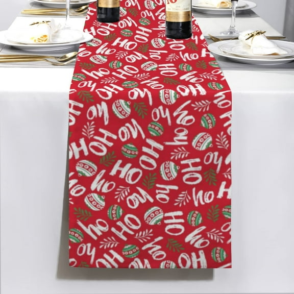 Christmas Table Runner | Red Ho Ho Ho | Holiday Dinner Table Decor