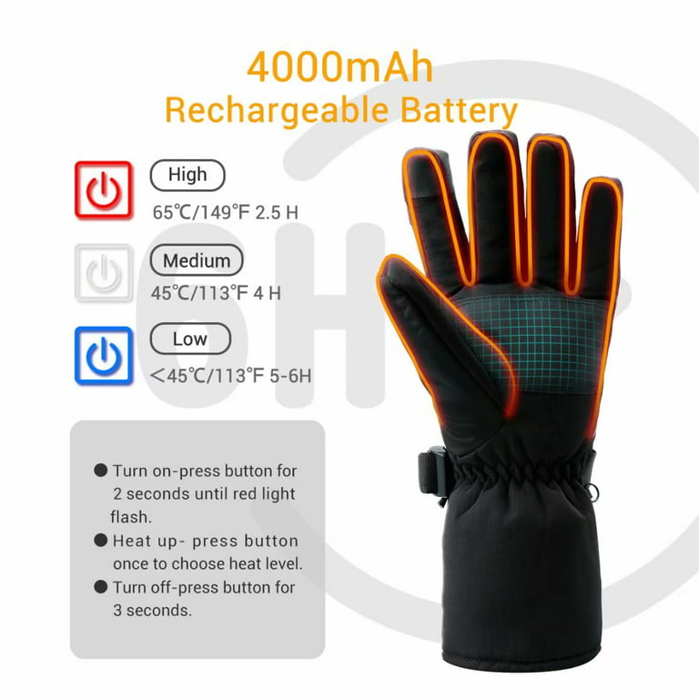 Aiper Heated Gloves for Men Women Hand Warmer with Dual Fingers