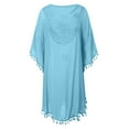 thumbnail image 4 of Cathalem Swimsuit Coverup for Women, V-Neck Swimsuit Coverup for Poolside, Seaside and Party (Blue,One Size), 4 of 9