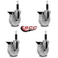 thumbnail image 2 of 5 Inch Nylon Swivel 1 Inch Expanding Stem Caster Set with Brake SCC, 2 of 2
