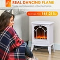 thumbnail image 4 of 22" Electric Fireplace Stove, 750W/1500W Freestanding Fireplace Heater with Realistic Flame Effect and Overheat Safety Protection, Multifunctional Mantel Fireplace for Living Room, White, 4 of 7