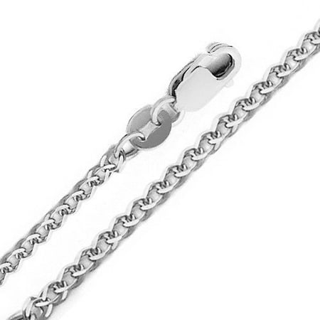 Precious Stars 14kt White Gold 1.7mm Flat Wheat Chain