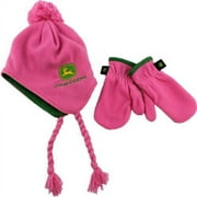 John Deere Toddler Pink Hat and Mittens Set