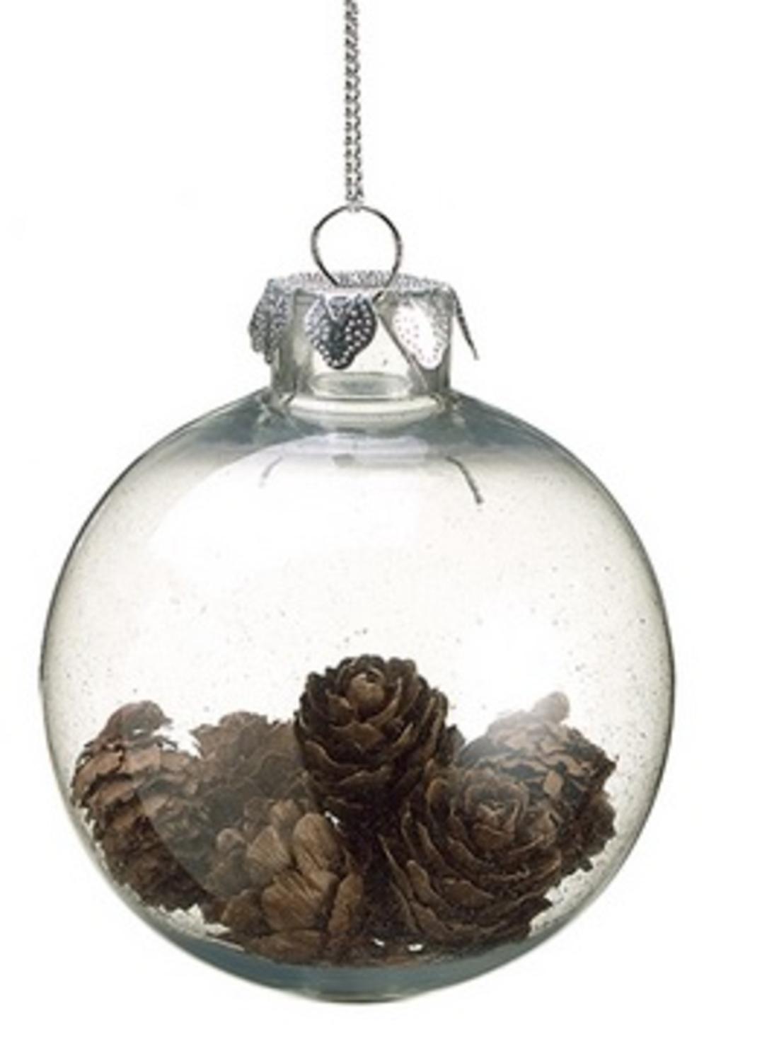 Country Cabin En Plastique Transparent Mini Cône De Pin Rempli De Noël Boule 35 88 Mm