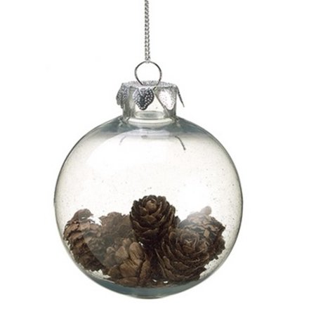 Country Cabin En Plastique Transparent Mini Cône De Pin Rempli De Noël Boule 35 88 Mm
