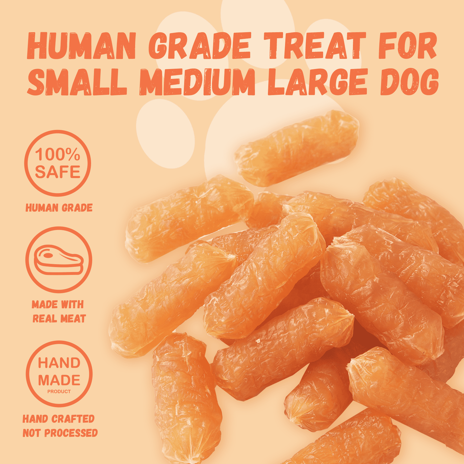 (2 pack) Pawmate Chicken Sausage Dog Treats, Natural Protein Rich Treats for All Dogs, 11oz
