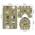 thumbnail image 3 of Dog Breeds Bathroom Rugs Sets 3 Piece,Toilet Cover Set,Absorbent Non Slip Bathroom Mats Sets with U-Shaped Contour Rug Toilet Rug Set, 3 of 5