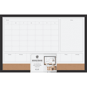 U Brands 4 in 1 Magnetic Dry Erase Calendar Board, 30 x 20 Inches, Black MDF Frame