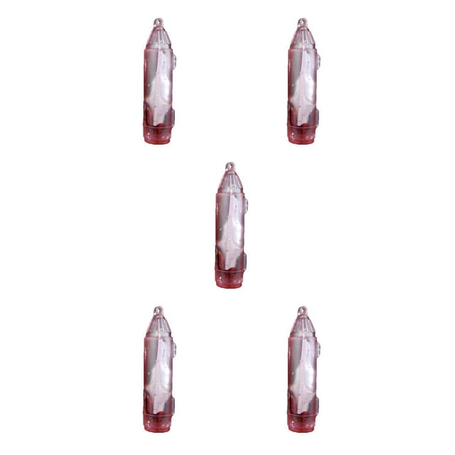 Transemion Mini Fishing Lure Light Deep Drop Underwater Water-Triggered Designed Light Bait Flasher Bass Halibut Walleye Lures Attractant red 5Set