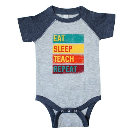 

Inktastic Teacher Eat Sleep Teach Repeat Gift Baby Boy or Baby Girl Bodysuit