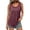 Burgundy, variant on Ribbed Trim Tank Tops for Women Flowy Round Neck Women Shirts Loose Fit Sleeveless Summer Tops