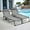 Gray, variant on Chaise Lounge Outdoor Set of 2, Patio Sun Tanning Chair with 4-Position Reclining Back, Folding Pool Lounge Chairs for Sunbathing, Beach, Patio, Pool