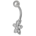 thumbnail image 5 of No Boundaries Women's Stainless Steel Flower Belly Ring, 5 of 8