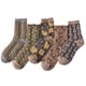 thumbnail image 2 of pstuiky Calcetines florales de algodón para mujer|5 pares de calcetines florales vintage bordados|calcetines florales vintage cálidos para invierno|calcetines vintage con relieve para niñas, 2 of 7
