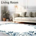 thumbnail image 2 of ODIKA 6' x 9' Machine Washable Non-Slip Area Rug, Art Nouveau Leaf High Traffic Rug, Blue, 638826, 2 of 7