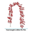thumbnail image 2 of Cranberry Garland, Red Berry Garland, Artificial Berry Garland, 78.74Inch Winter Holiday Decor Garland, Indoor Outdoor Home Decoration Garland, 1Pcs Fake Red Berry, 2 of 2