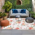 thumbnail image 2 of Peach Outdoor Rug for Patio/Deck/Porch, Non-Slip Large Area Rug 4 x 6 Ft, Spring Floral Green Leaf Botanical Pink Fruit Indoor Outdoor Rugs Washable Area Rugs, Reversible Camping Rug Carpet Runner, 2 of 8